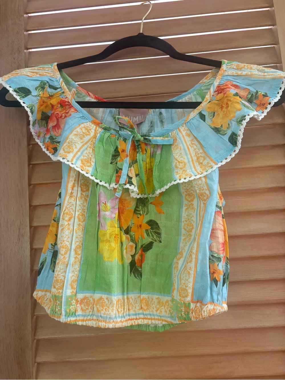 Show Me Your MuMu NWT Women’s Carson Top Country Bouquet 100% Cotton Sz S